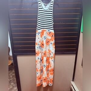 Hurley Simone Dress XL NWT Striped Floral Maxi
